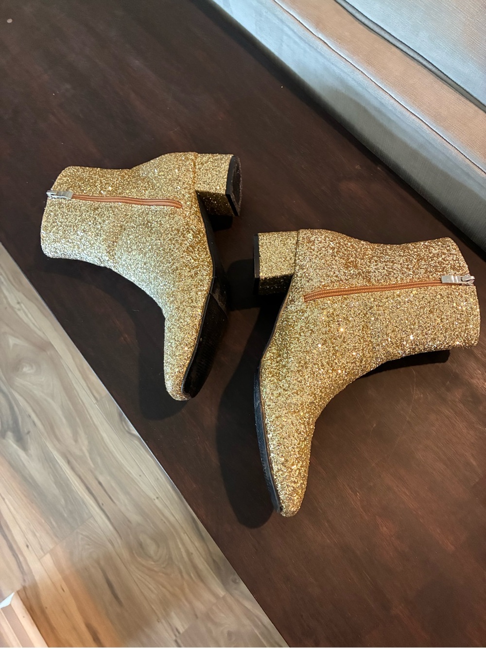 SHEIN Gold Glitter Ankle Booties - Picture 3 of 7